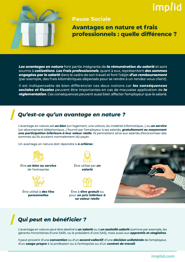 Avantages en nature et frais professionnels